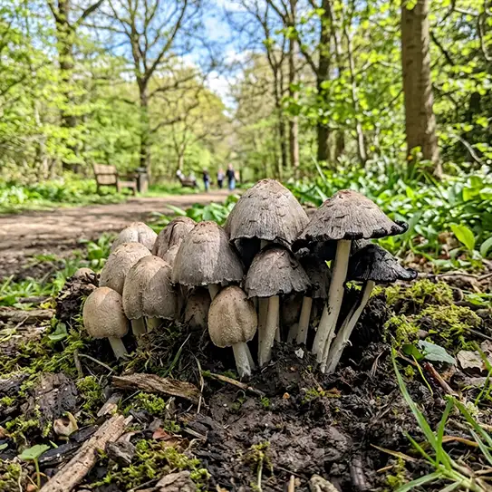 Photo de champignon coprin noir d'encre