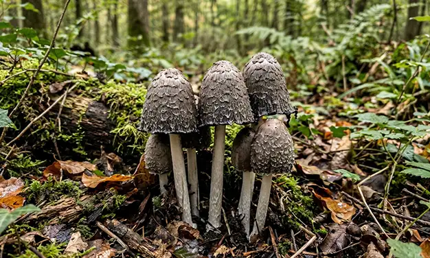 Photo de champignon coprin noir d'encre
