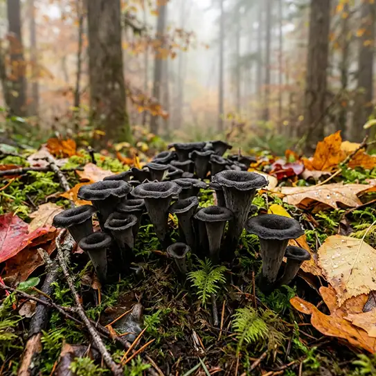 Photo de champignon trompette de la mort