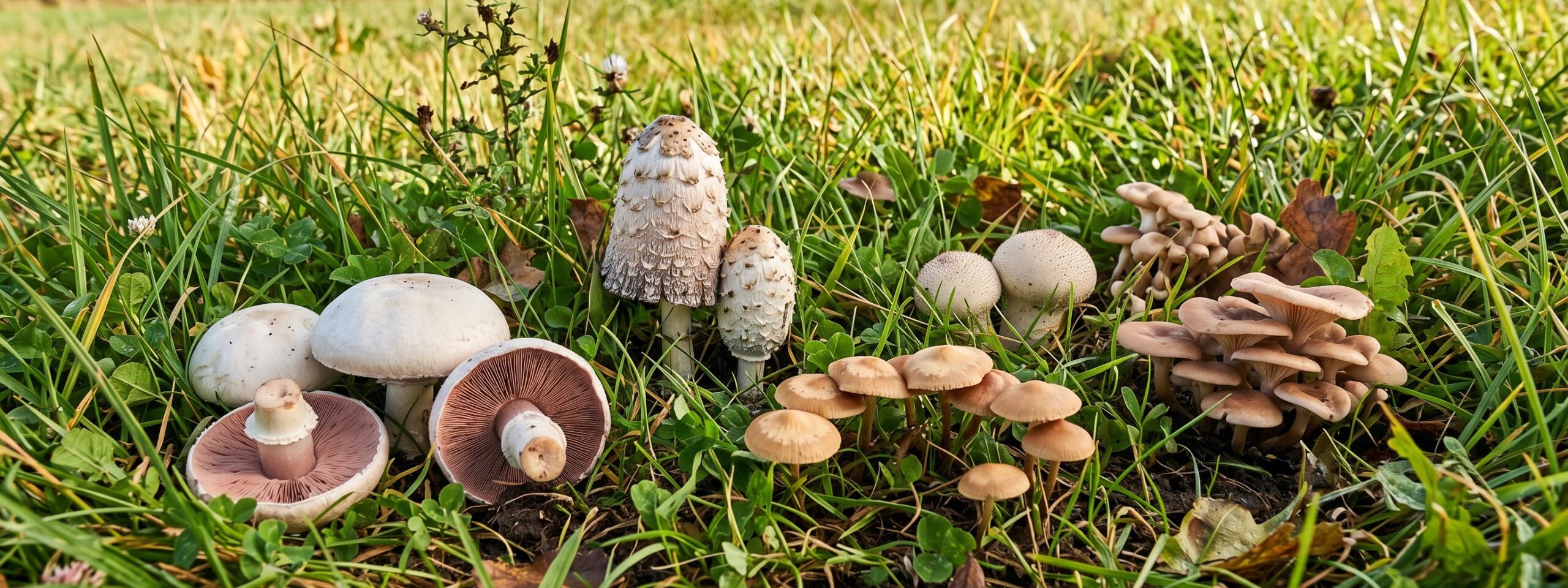 Photo de plusieurs champignons de prairie