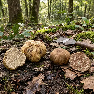 Photo de truffes blanches vs truffes bianchetto