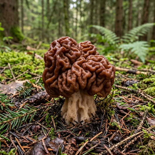 Gyromitre, la fausse morille toxique, au chapeau en forme de cervelle