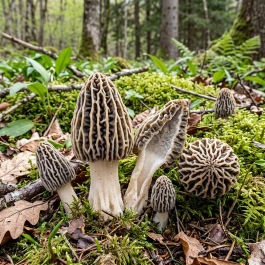 Photo de champignon morille du Trentin sous différents angles