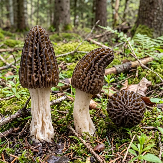 Photo de champignon morille élevée sous différents angles
