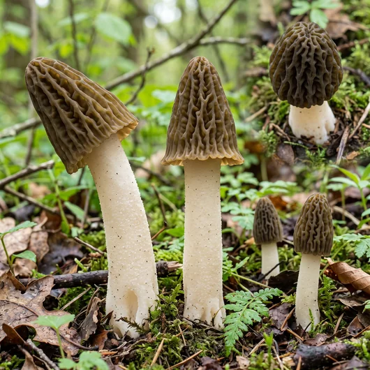 Photo de champignon morillon sous différents angles