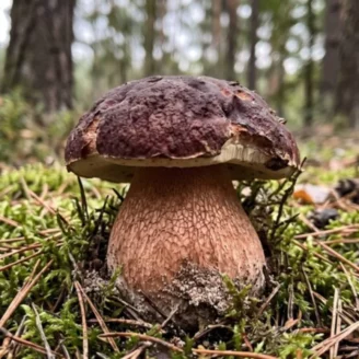 Cèpe des pins : le cèpe à chapeau rouge-brun des conifères