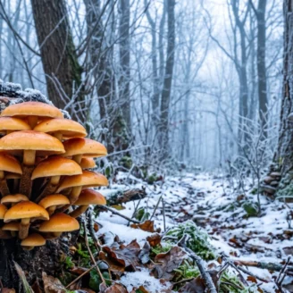 Champignons d&rsquo;hiver : que trouver de décembre à février ?