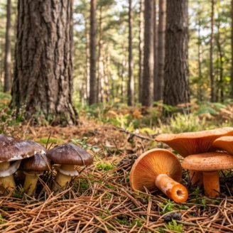 Quels champignons poussent sous les pins ?