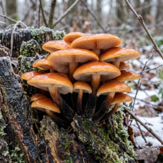 Collybie à pied velouté : l’enoki qui pousse en hiver
