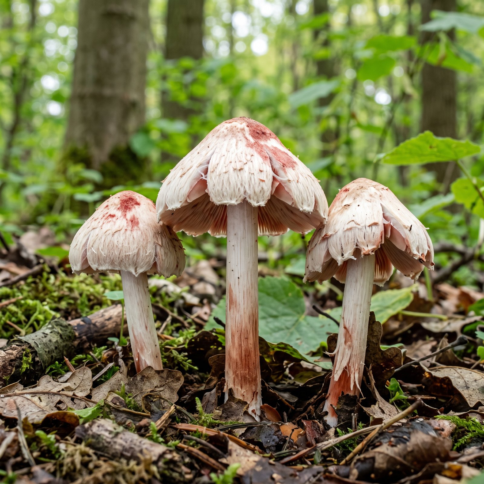 Inocybes de Patouillard (Inocybe erubescens) au chapeau fibrilleux taché de rouge brique