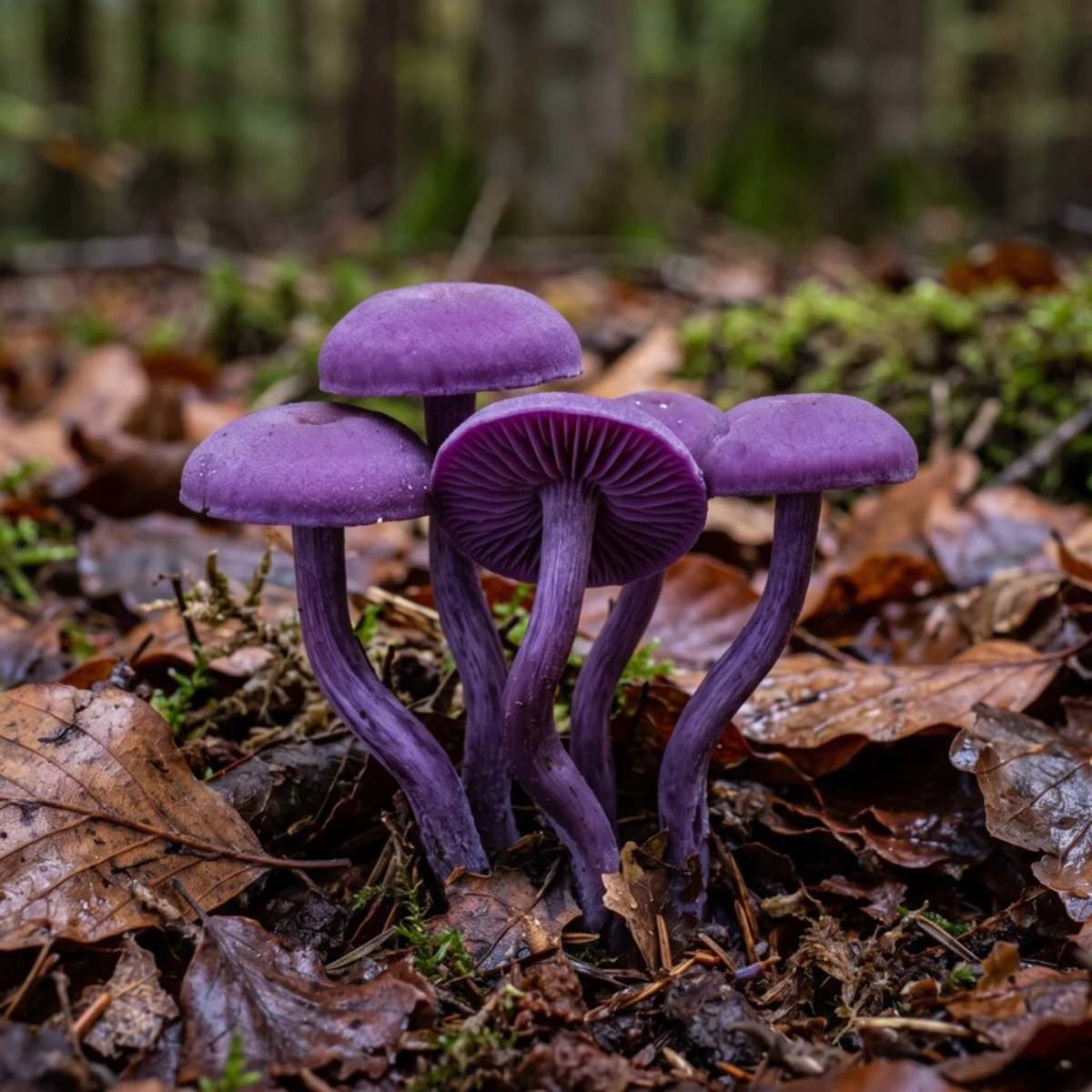 Photo de champignon laccaire améthyste