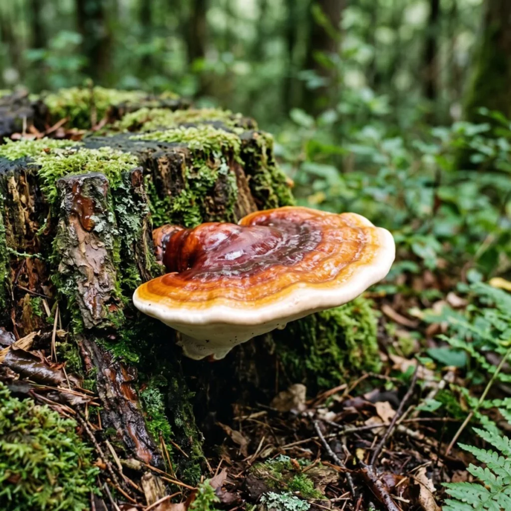 Photo de reishi vernissé rouge acajou