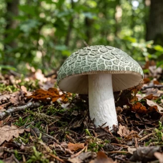 Russule verdoyante : la russule verte à croûte craquelée