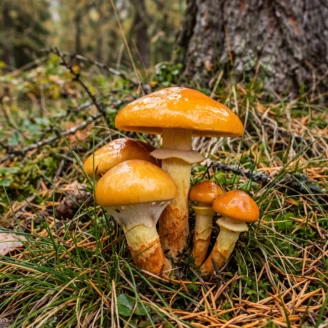 Bolet élégant : le bolet jaune à anneau qui ne pousse que sous les mélèzes