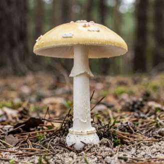 Amanite jonquille : jolie, jaune pâle, et toxique