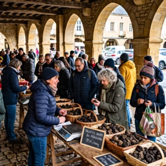 Marché aux truffes de Sarlat : le mercredi sous les arcades